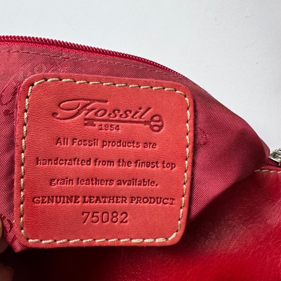 NICE! Fossil Red Leather Purse Bag Shoulder Handbag Vintage Red Oxblood 75082 - Picture 2 of 6